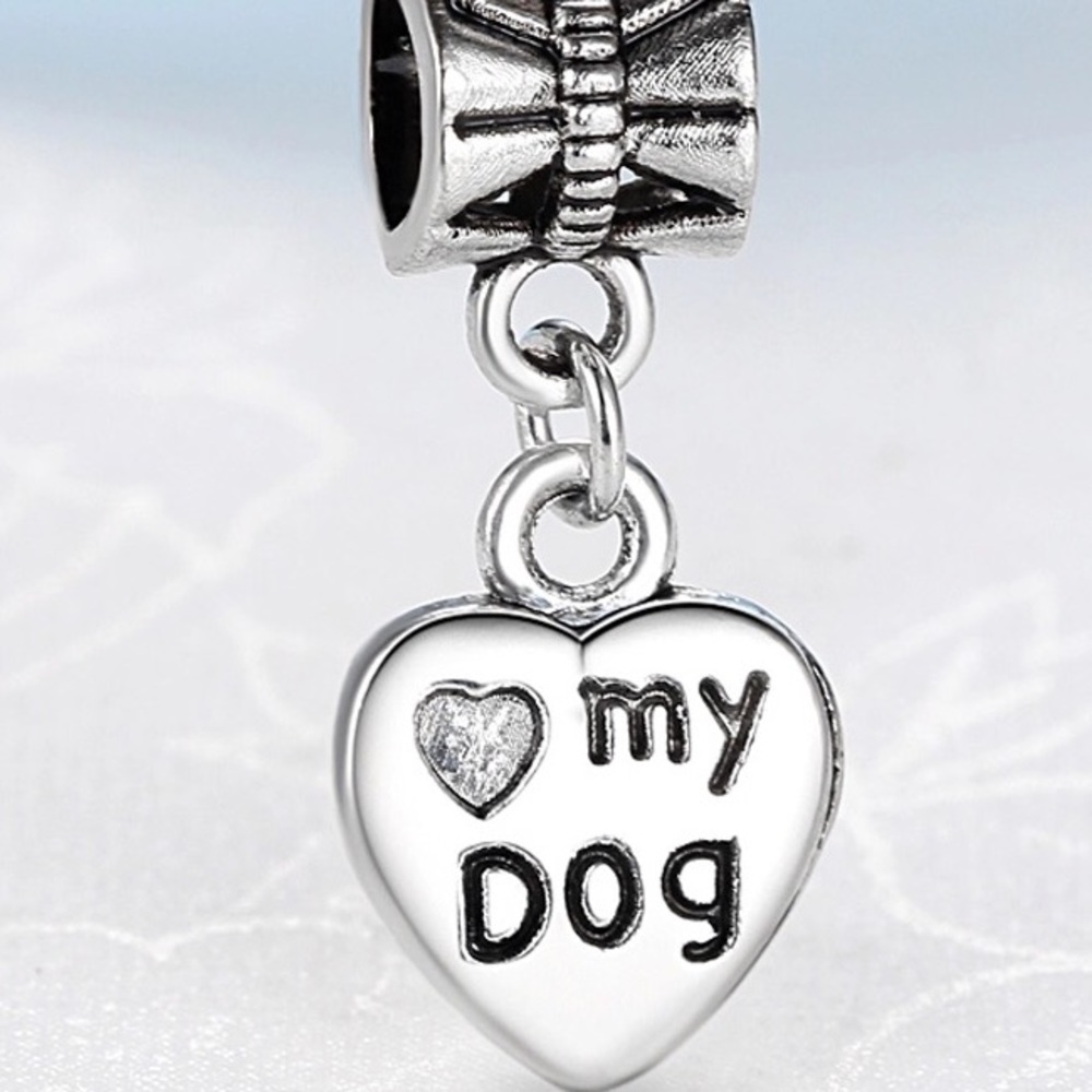Silver dog charm